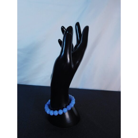 Aquamarine Bead Bracelet Stretch Calming Stone Meditation Cleansing Serenity Yog - Picture 7 of 12